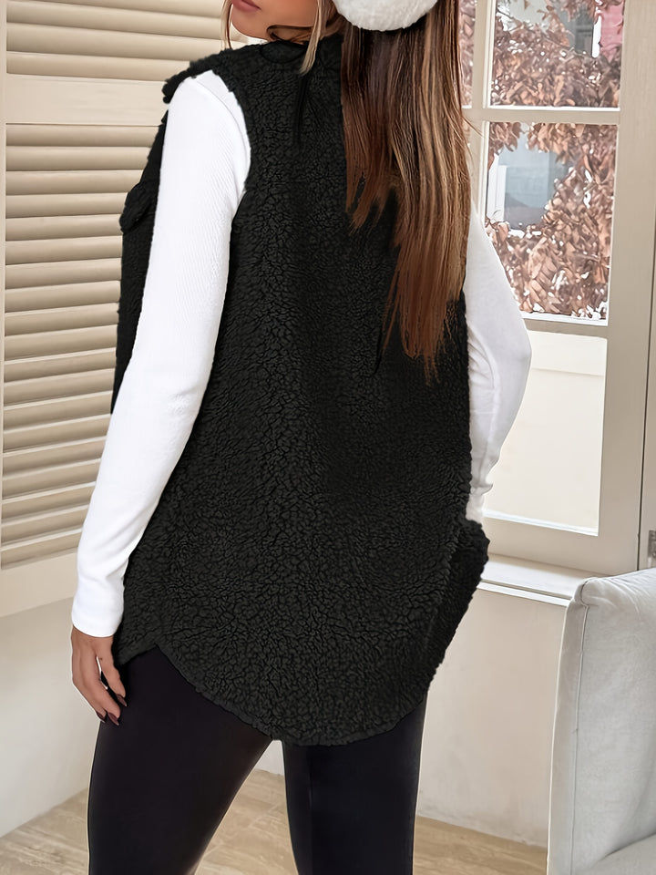 Pluche Vest – Mouwloos Laagje & Warme Zachte Structuur