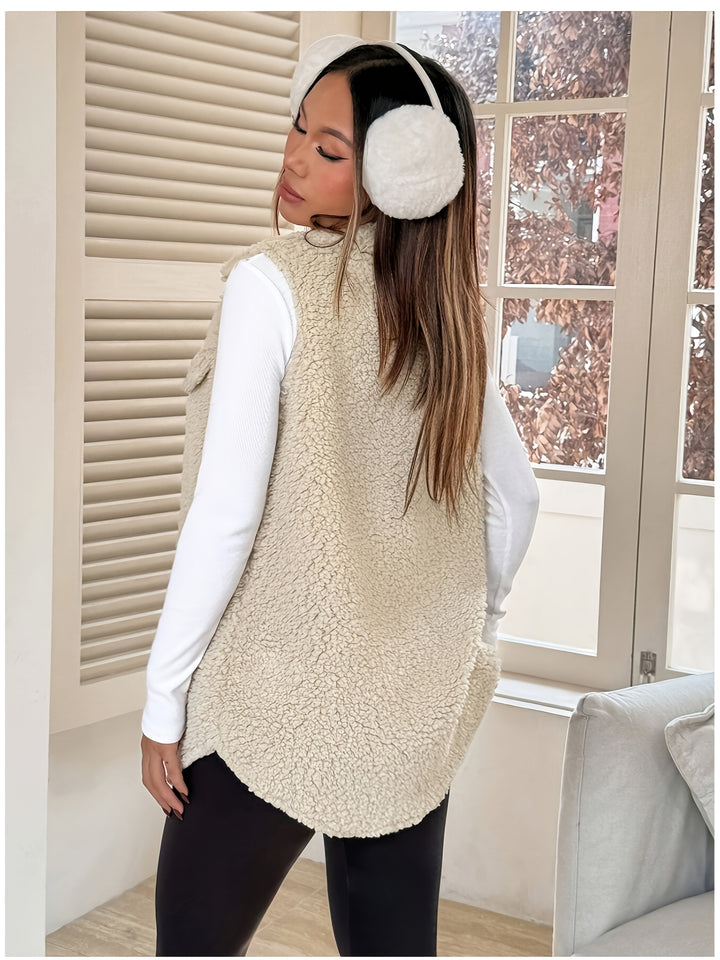 Pluche Vest – Mouwloos Laagje & Warme Zachte Structuur