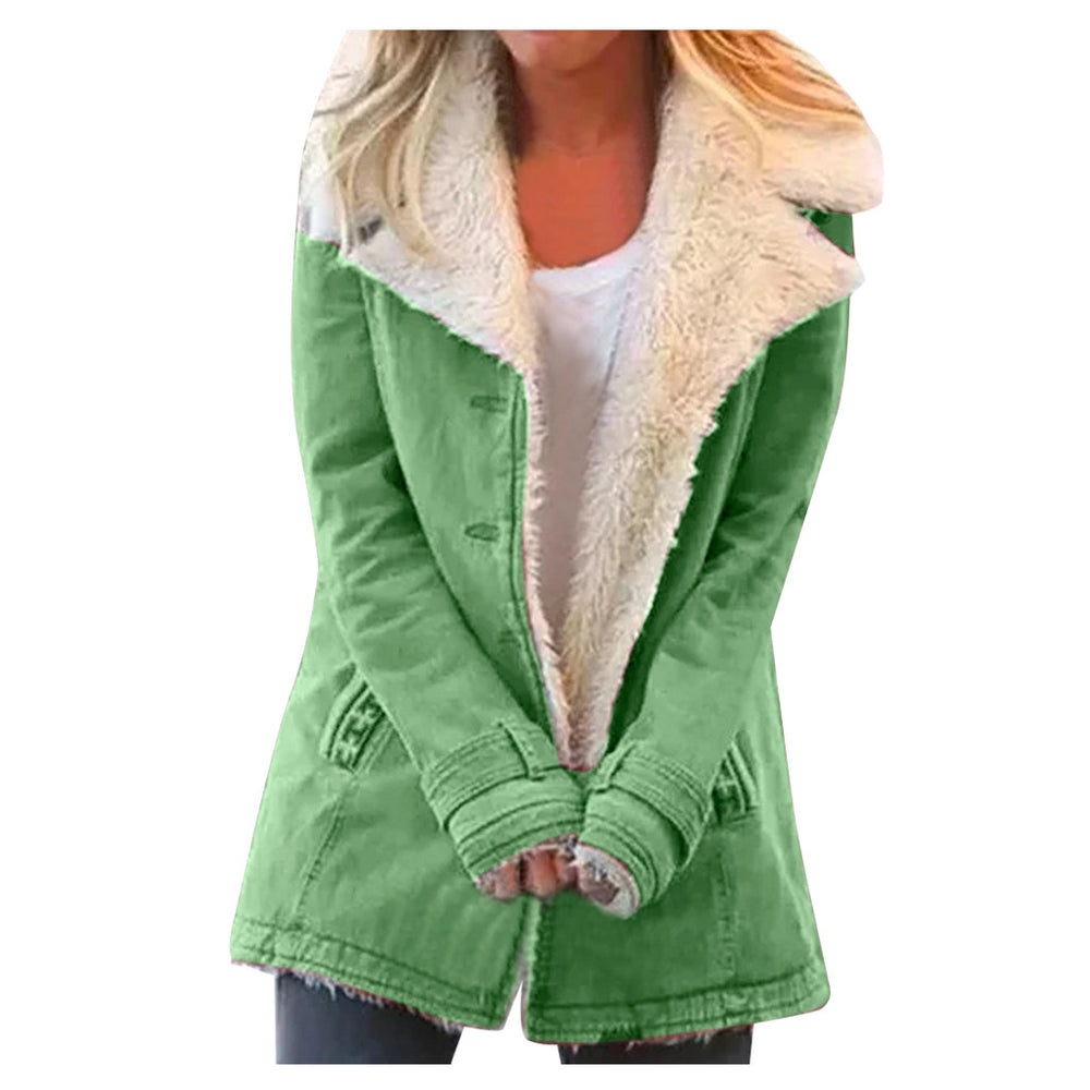 Plucheblend Jas - Revers En Knopsluiting Voor Warmte