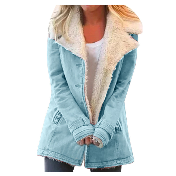 Plucheblend Jas - Revers En Knopsluiting Voor Warmte