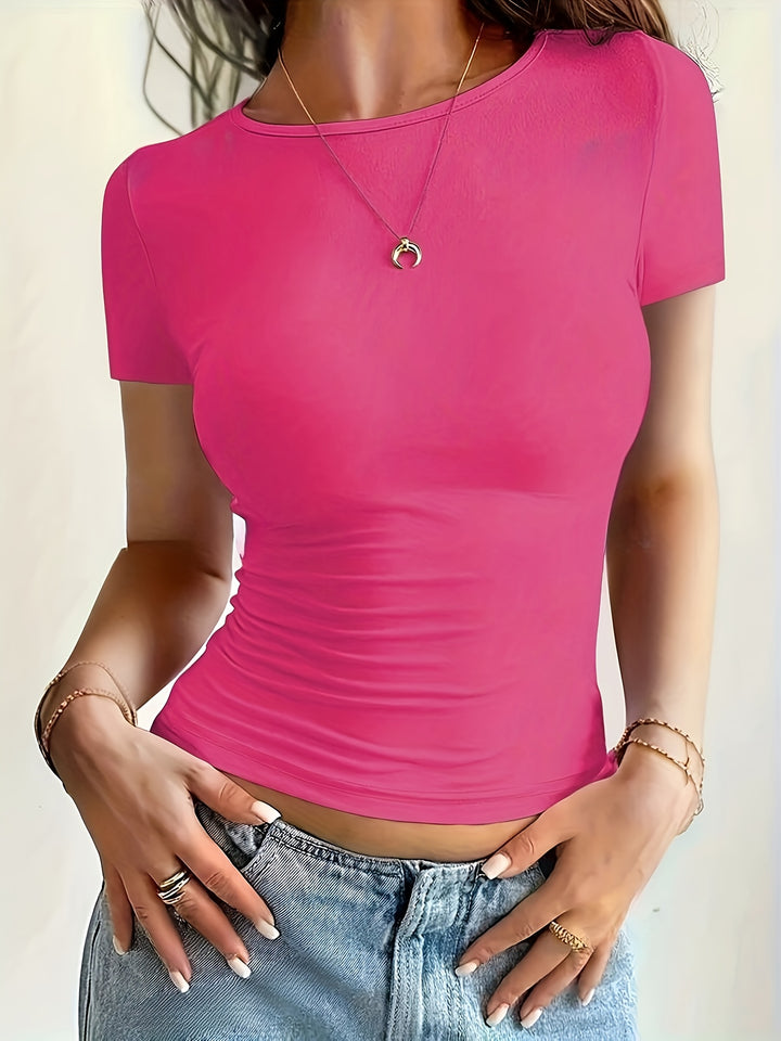 Polyester T-shirt – Korte Mouwen & Flexibele Vorm