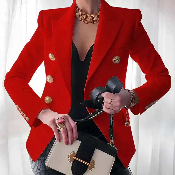 Polyestermix Blazer – Dubbele Knopen En Getailleerd