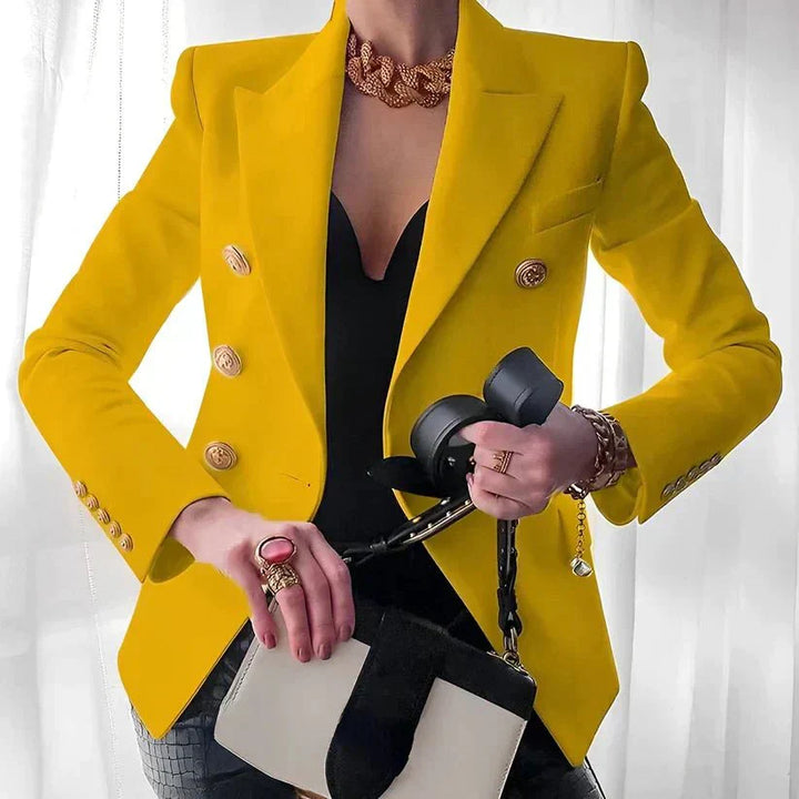 Polyestermix Blazer – Dubbele Knopen En Getailleerd