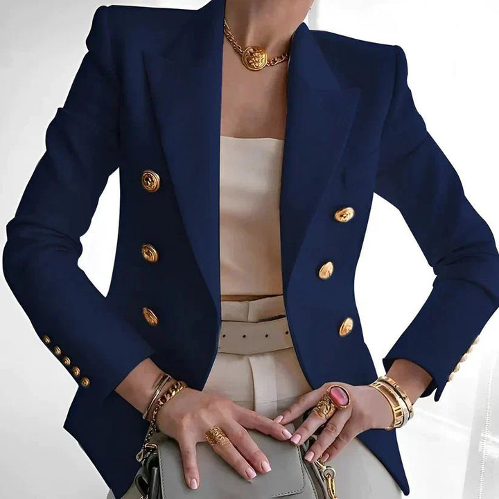 Polyestermix Blazer – Dubbele Knopen En Getailleerd