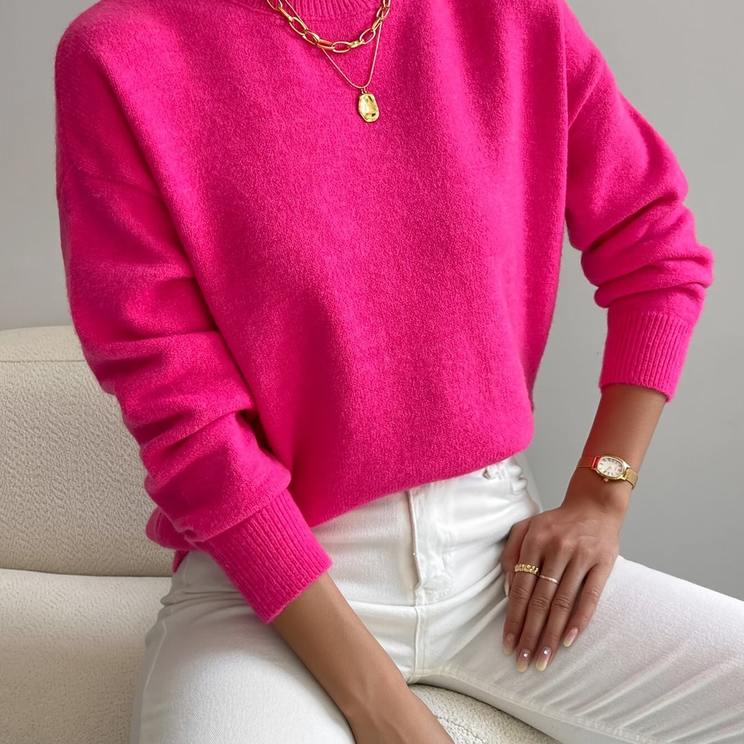 Pullover Trui – Mock Neck Drop Shoulder & Flexibele Vorm