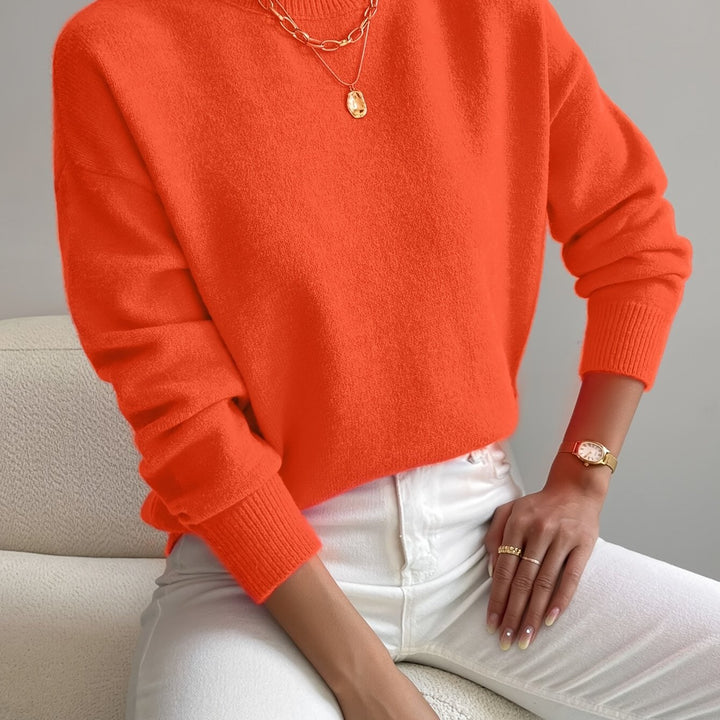 Pullover Trui – Mock Neck Drop Shoulder & Flexibele Vorm