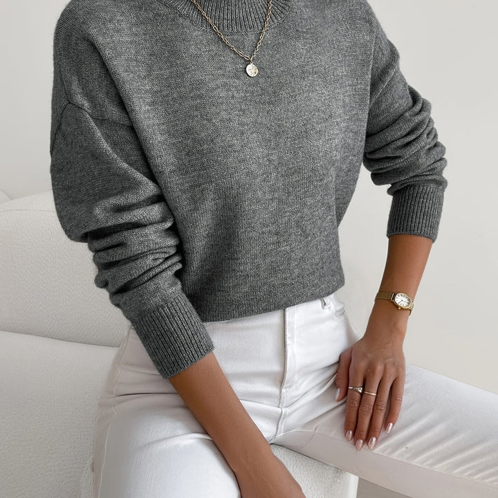 Pullover Trui – Mock Neck Drop Shoulder & Flexibele Vorm