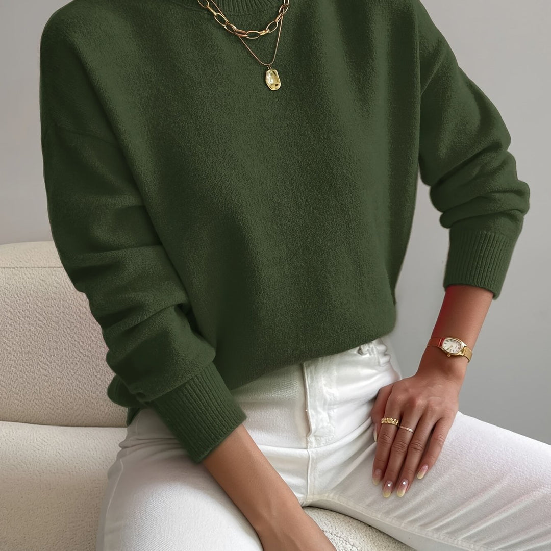 Pullover Trui – Mock Neck Drop Shoulder & Flexibele Vorm