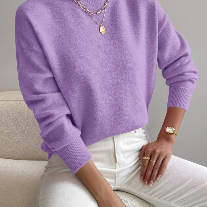 Pullover Trui – Mock Neck Drop Shoulder & Flexibele Vorm
