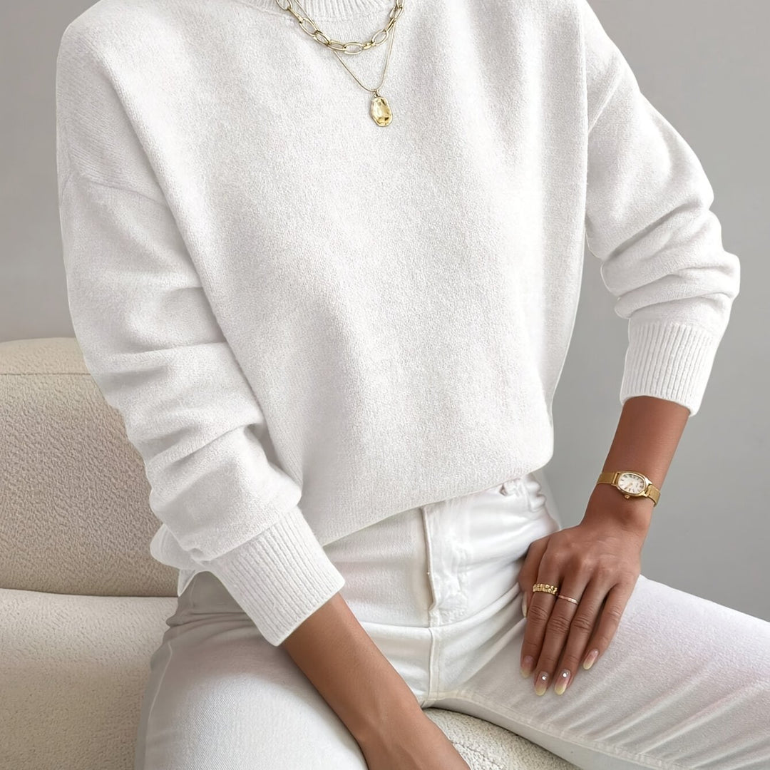 Pullover Trui – Mock Neck Drop Shoulder & Flexibele Vorm