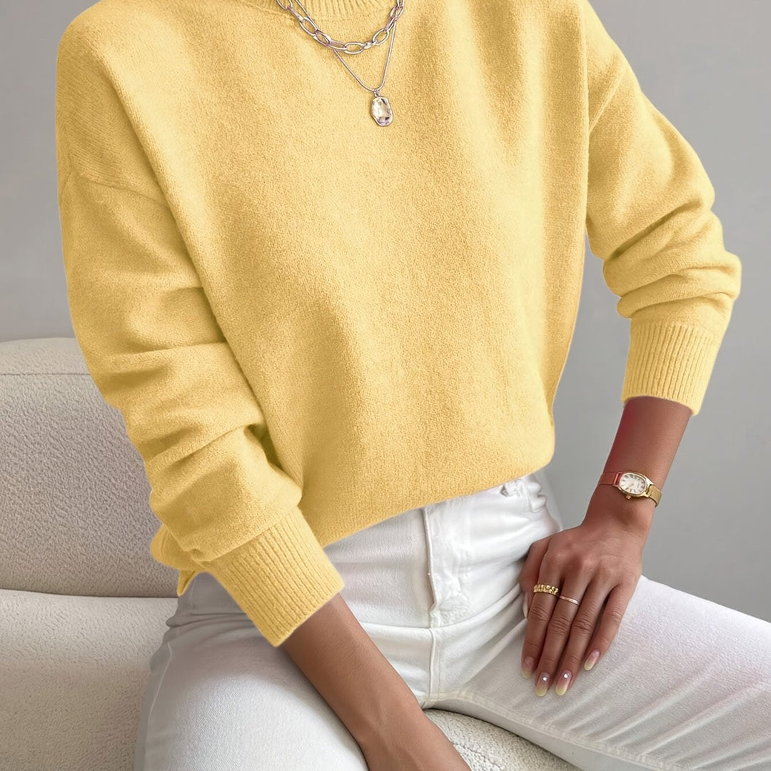 Pullover Trui – Mock Neck Drop Shoulder & Flexibele Vorm