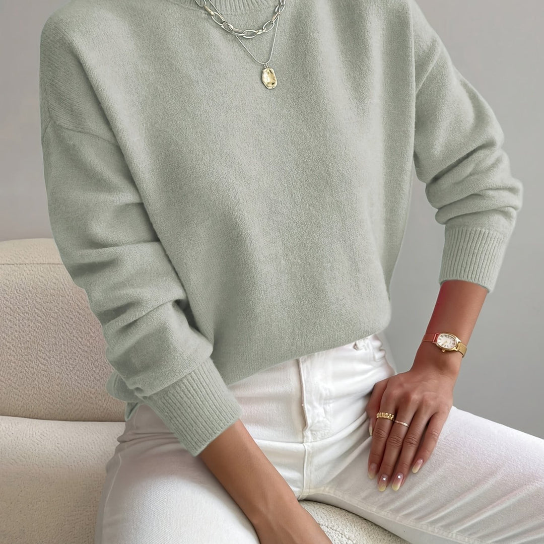 Pullover Trui – Mock Neck Drop Shoulder & Flexibele Vorm