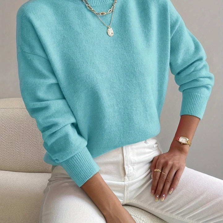 Pullover Trui – Mock Neck Drop Shoulder & Flexibele Vorm