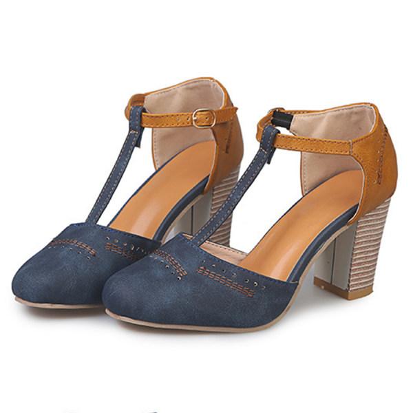 Pumps met Hak – Vintage T-Bandje & Tweekleurig Ontwerp