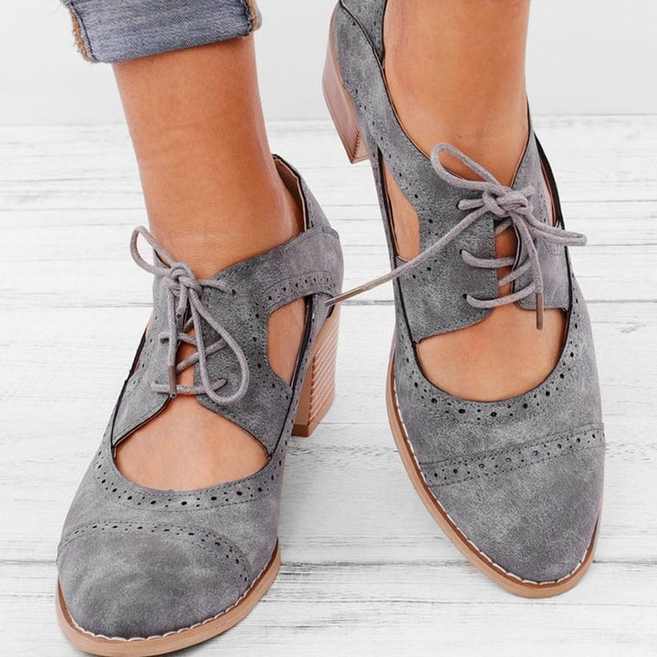 Retro Lace-Up Casual Shoes – Stevig Bovenmateriaal & Ruime Snit
