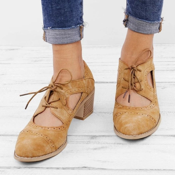 Retro Lace-Up Casual Shoes – Stevig Bovenmateriaal & Ruime Snit