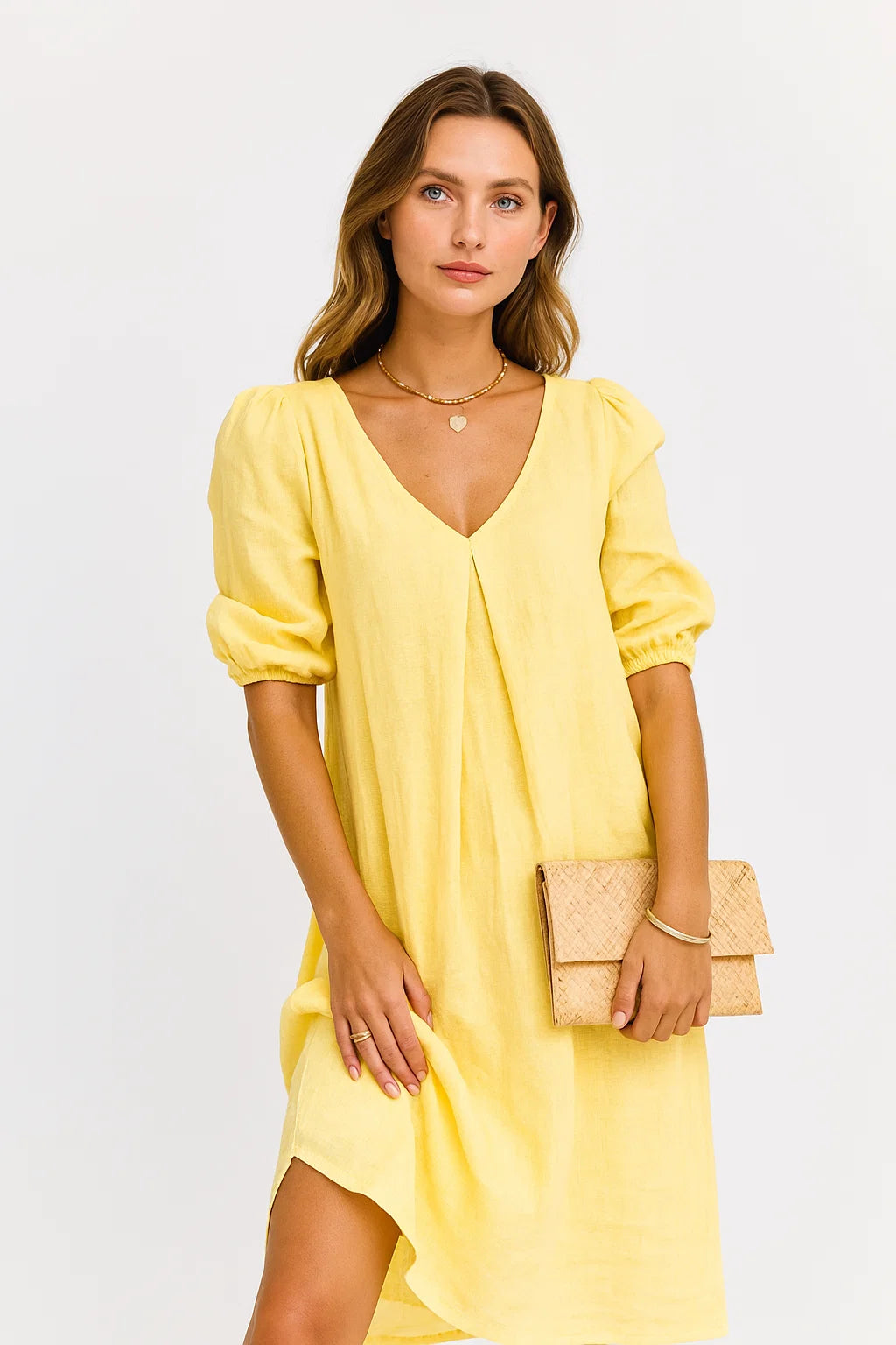 Rhian - Vintage boho jurken met 3/4 mouwen