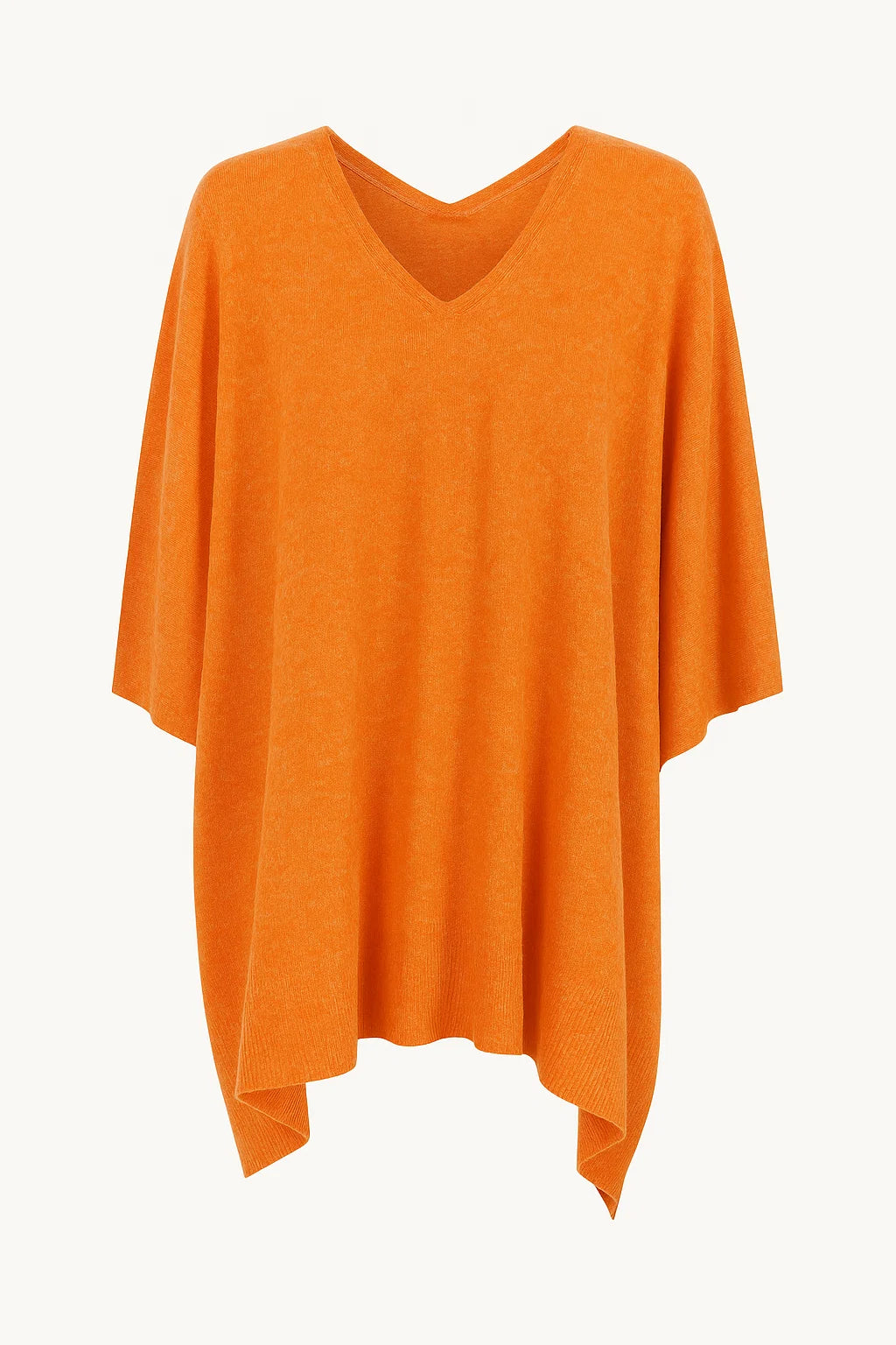 Ruby - Effen poncho-trui met V-hals, elegante losse pasvorm