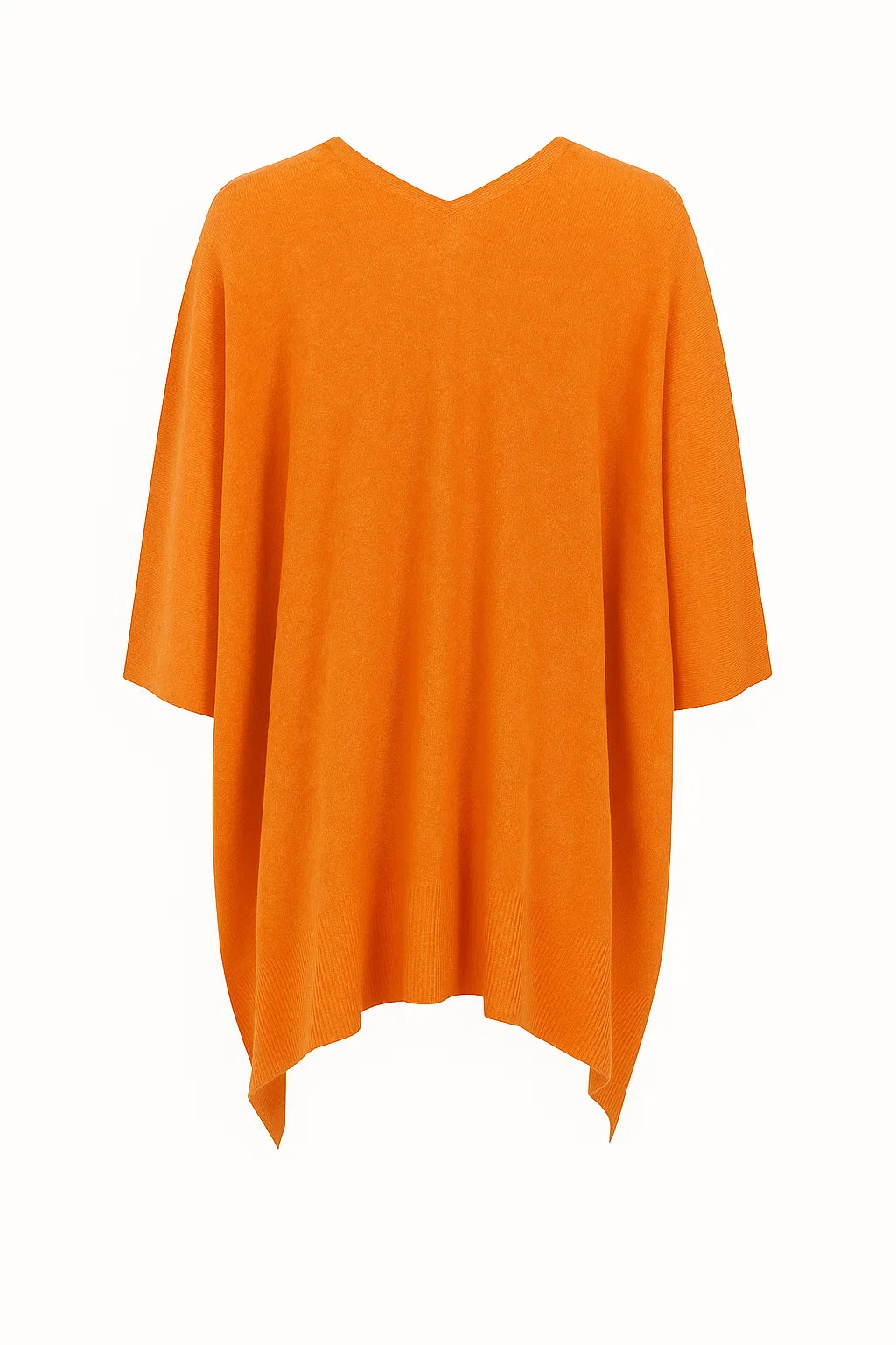 Ruby - Effen poncho-trui met V-hals, elegante losse pasvorm
