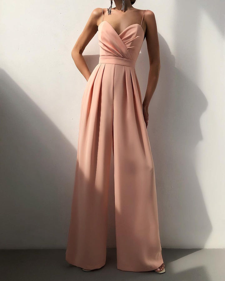 Saige - jumpsuit met rechte pijpen en hoge taille met dunne bandjes