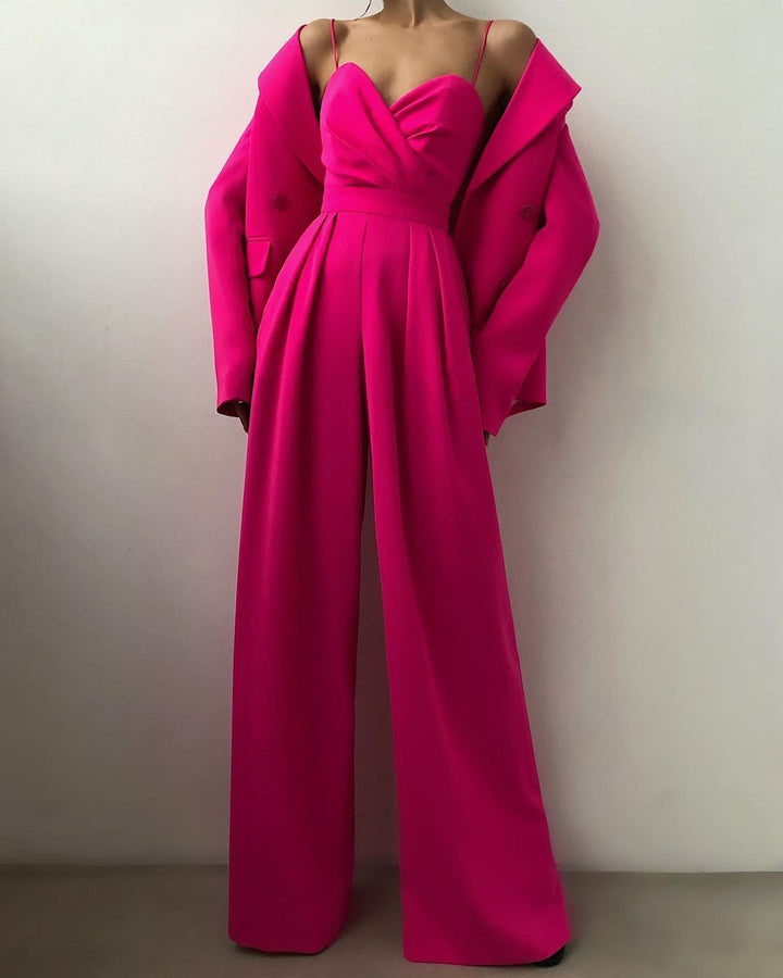 Saige - jumpsuit met rechte pijpen en hoge taille met dunne bandjes