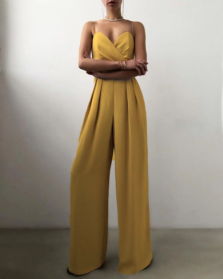 Saige - jumpsuit met rechte pijpen en hoge taille met dunne bandjes