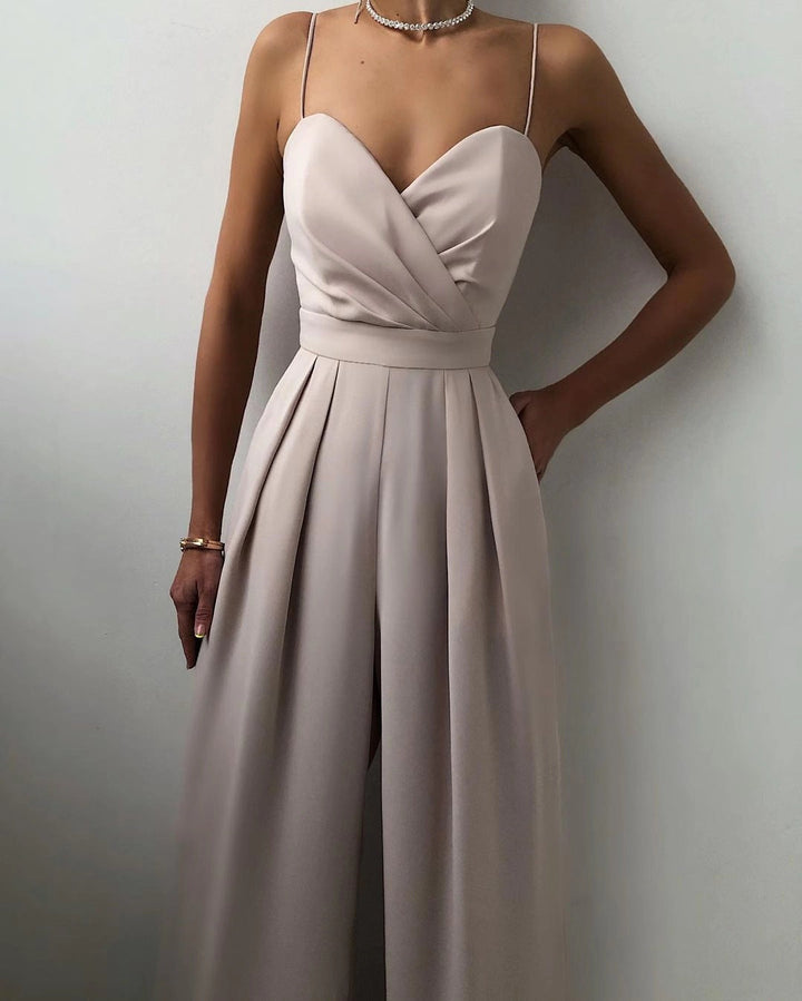 Saige - jumpsuit met rechte pijpen en hoge taille met dunne bandjes