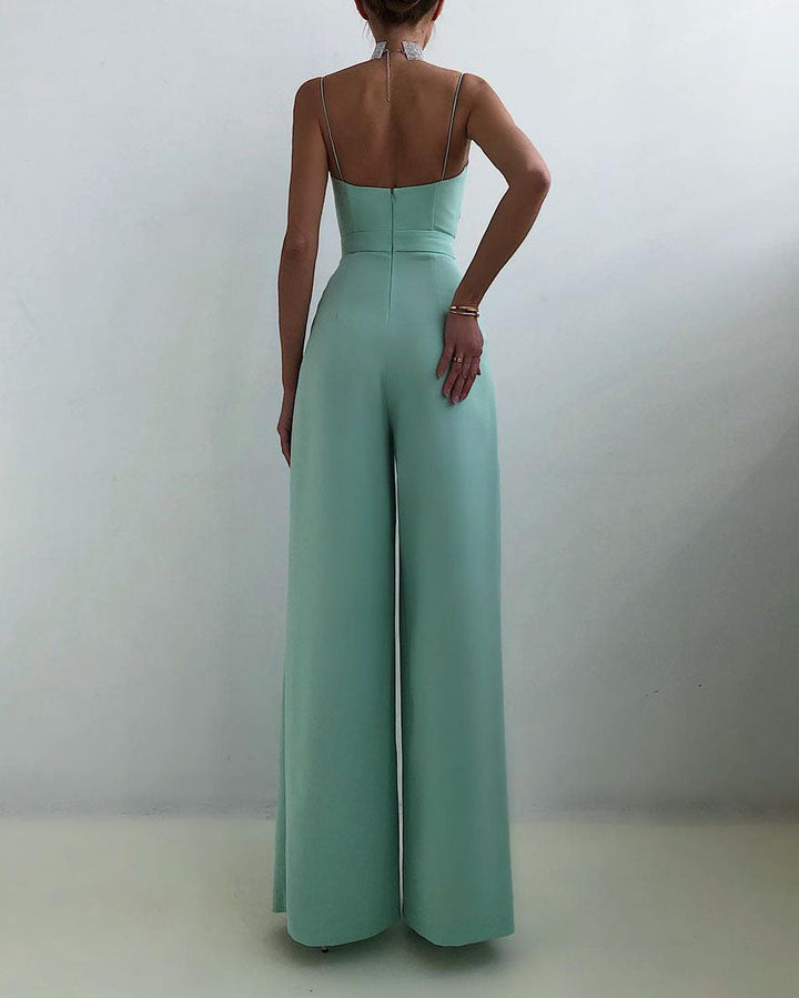 Saige - jumpsuit met rechte pijpen en hoge taille met dunne bandjes