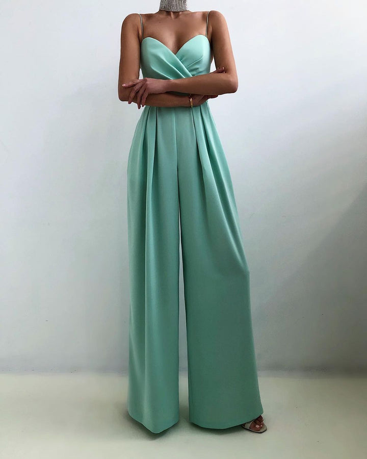 Saige - jumpsuit met rechte pijpen en hoge taille met dunne bandjes