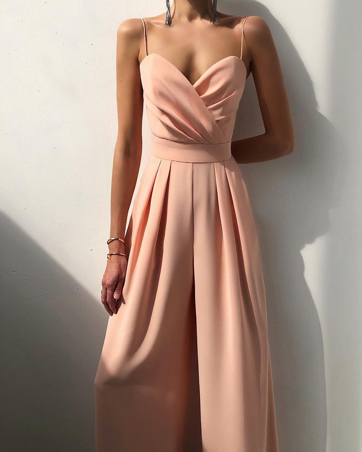 Saige - jumpsuit met rechte pijpen en hoge taille met dunne bandjes