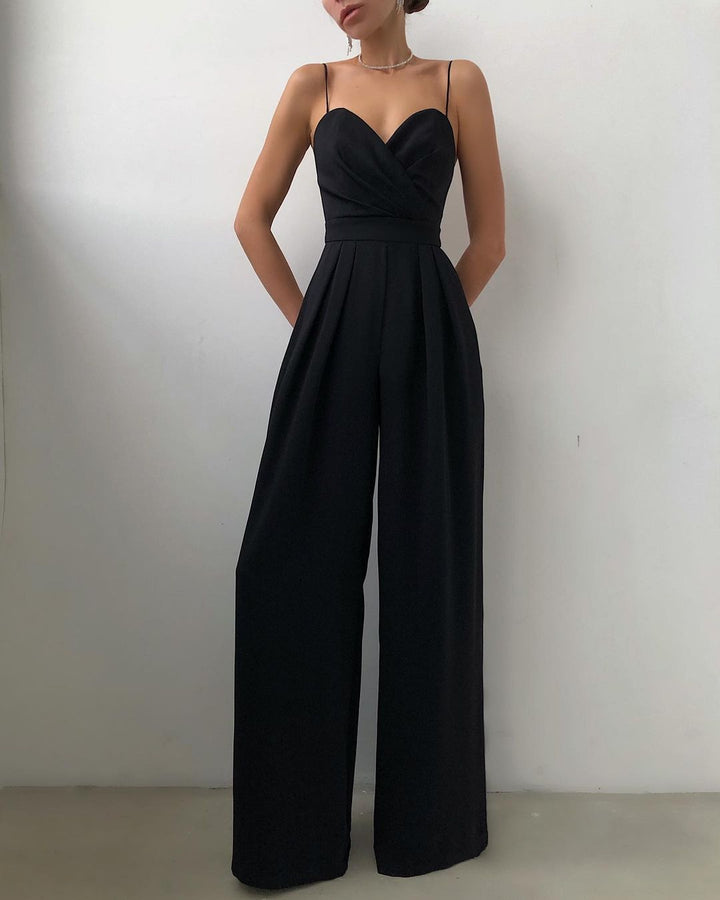 Saige - jumpsuit met rechte pijpen en hoge taille met dunne bandjes