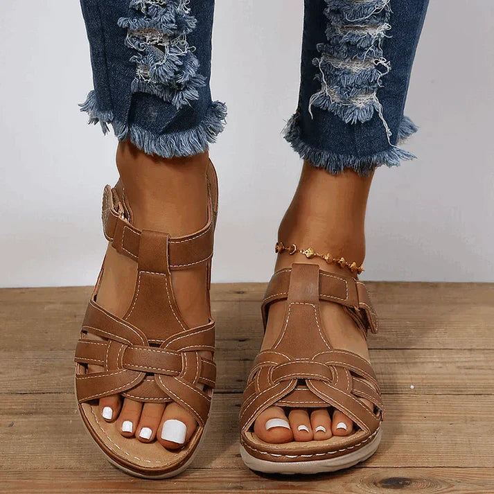 Sandalen – Imitatieleer Vintage Vorm En Ergonomische Steun
