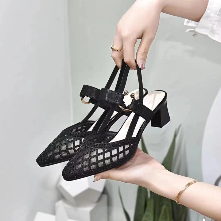 Sandalen met Hak – Ademend Mesh Bovenwerk & Slingback Bandje