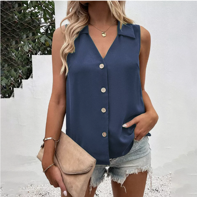Mouwloze Blouse - Elegant & ademende stof
