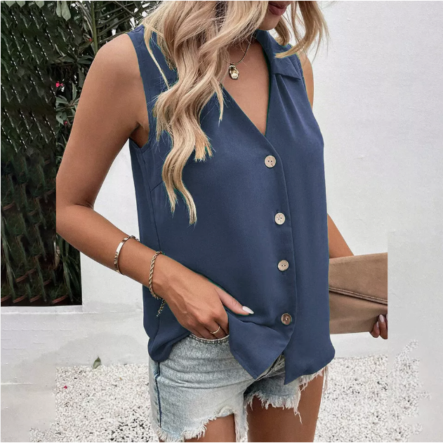 Mouwloze Blouse - Elegant & ademende stof
