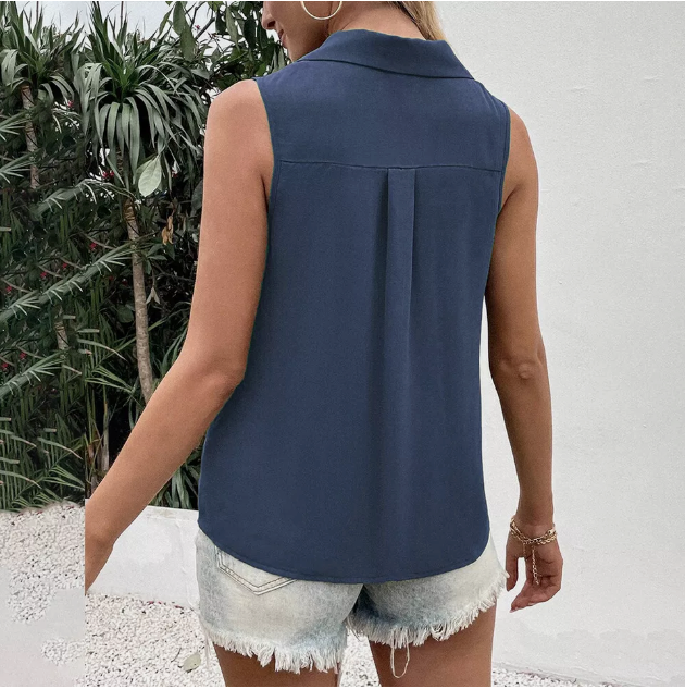 Mouwloze Blouse - Elegant & ademende stof
