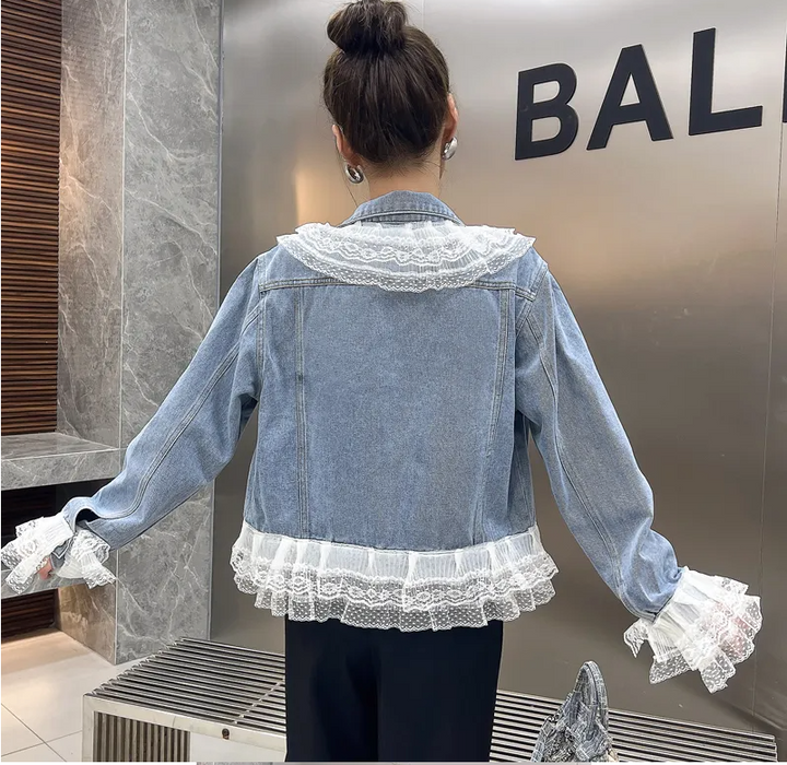 Sellana - Blauwe Denim Patchwork Bovenkleding