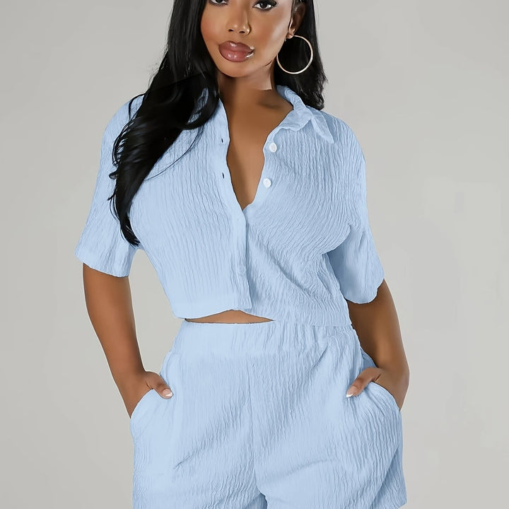 Set – Knoop Voor Top & Elastische Taille Shorts