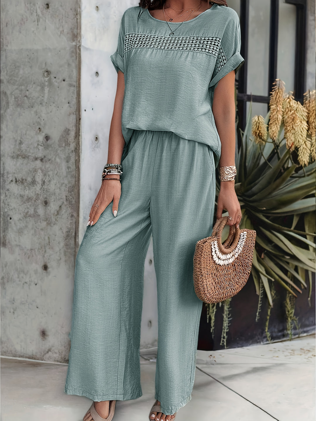 Set – Korte Mouwen Top & Comfortabele Pasvorm