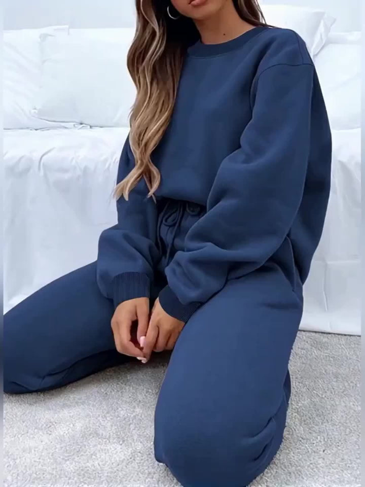 Set – Pullover met Los Model & Broek met Elastische Taille