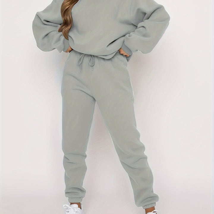 Set – Pullover met Los Model & Broek met Elastische Taille