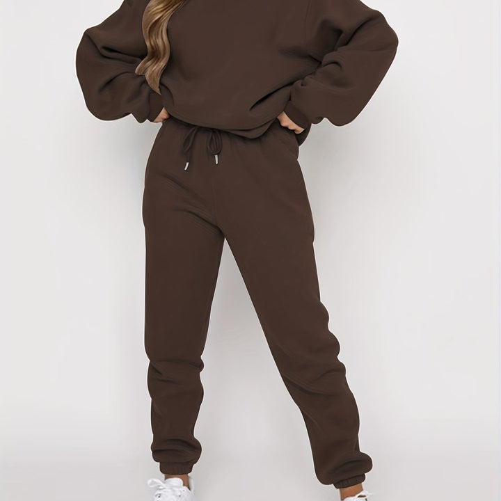 Set – Pullover met Los Model & Broek met Elastische Taille