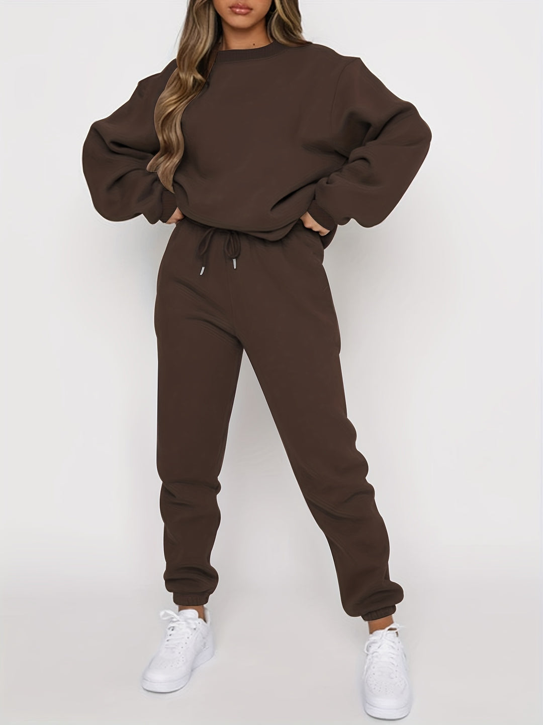 Set – Pullover met Los Model & Broek met Elastische Taille