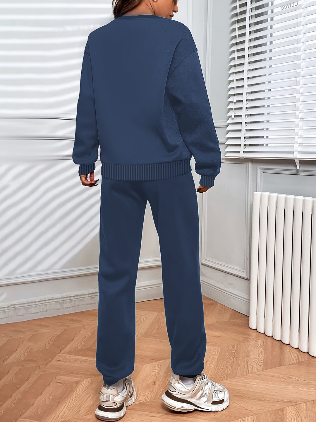 Set – Pullover met Los Model & Broek met Elastische Taille