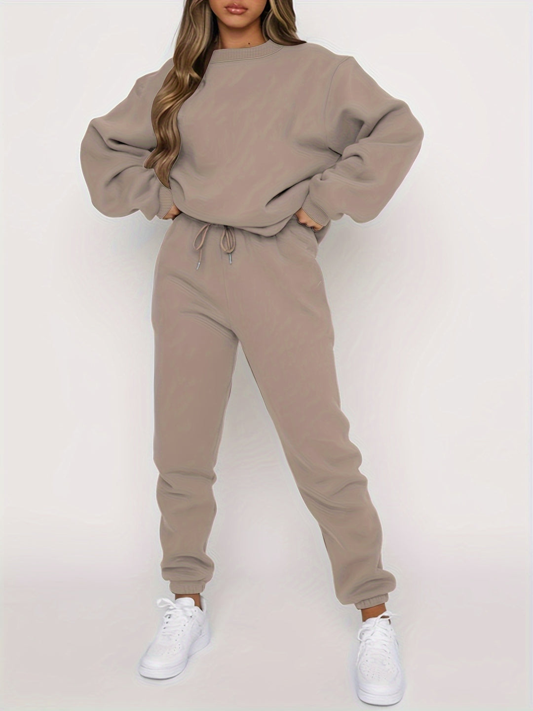Set – Pullover met Los Model & Broek met Elastische Taille