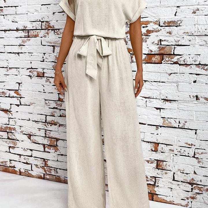 Set – Rond Hals Top Met Vleermuismouwen En Losse Vorm
