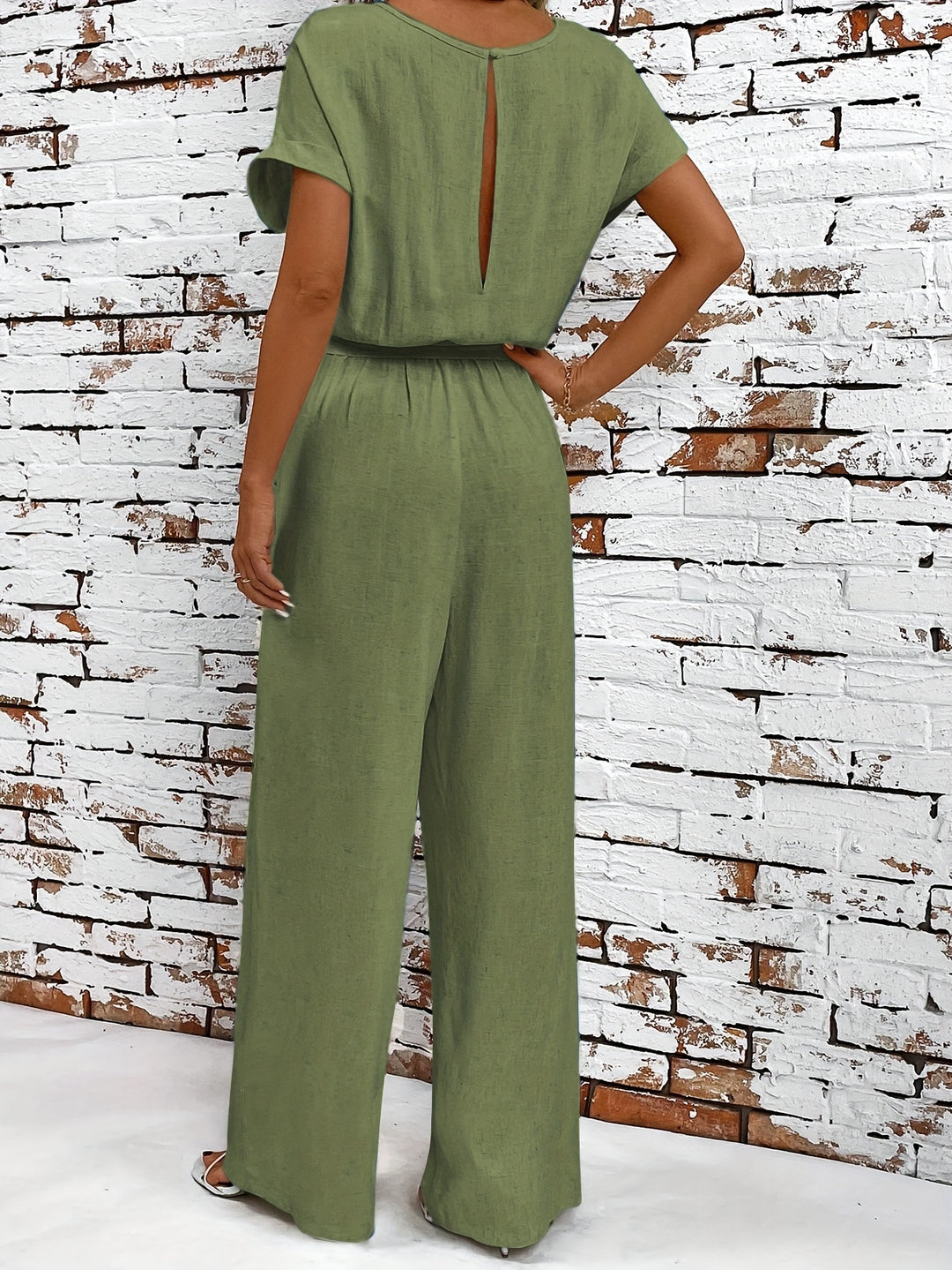 Set – Rond Hals Top Met Vleermuismouwen En Losse Vorm