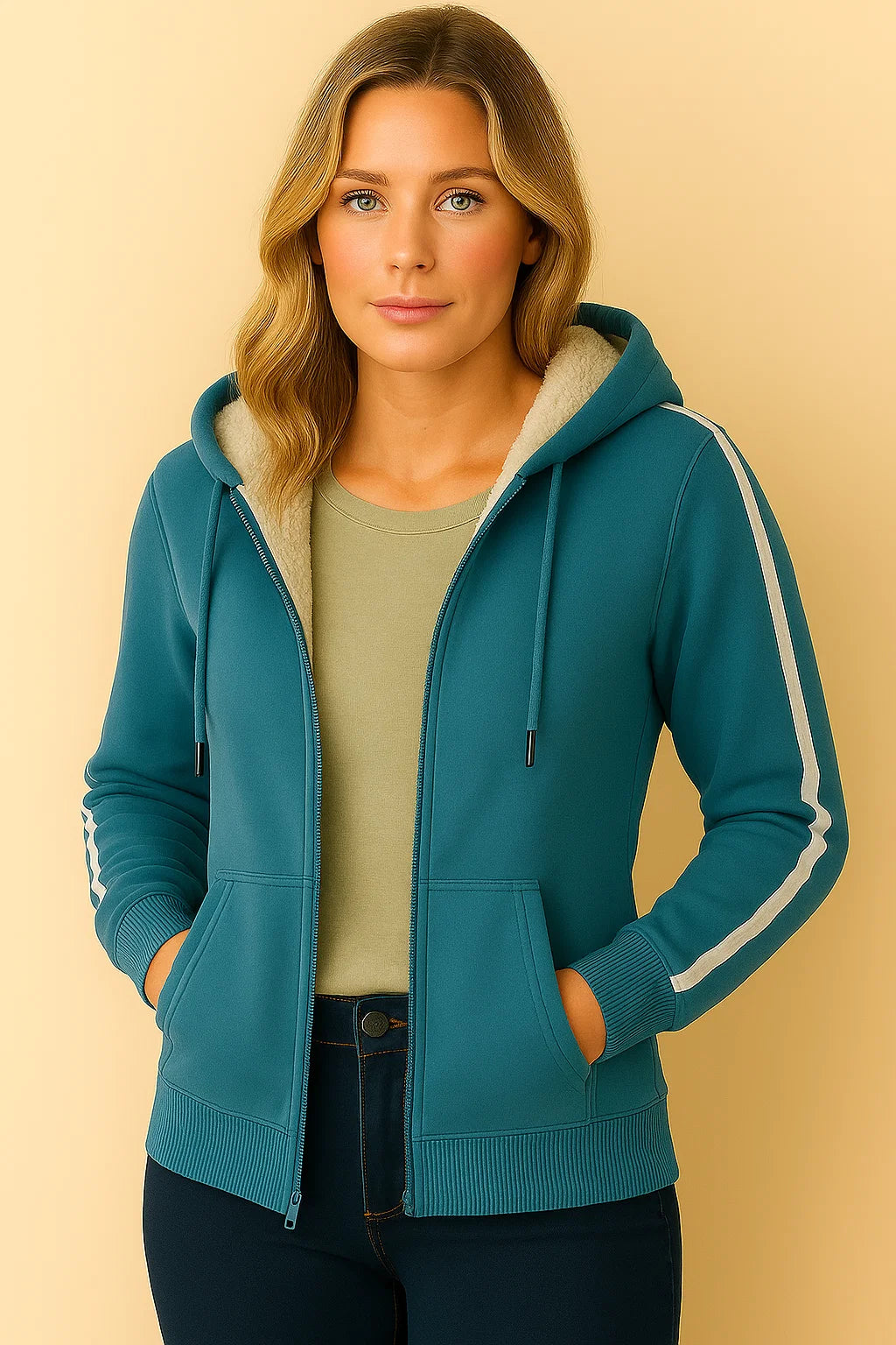 Sharpay - Warme jas met capuchon en fleece voor dames