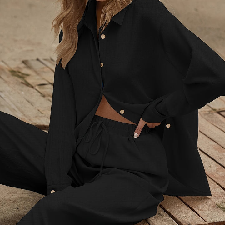 Shirt en Broek Set – Losse Pasvorm & Wijde Pijpen