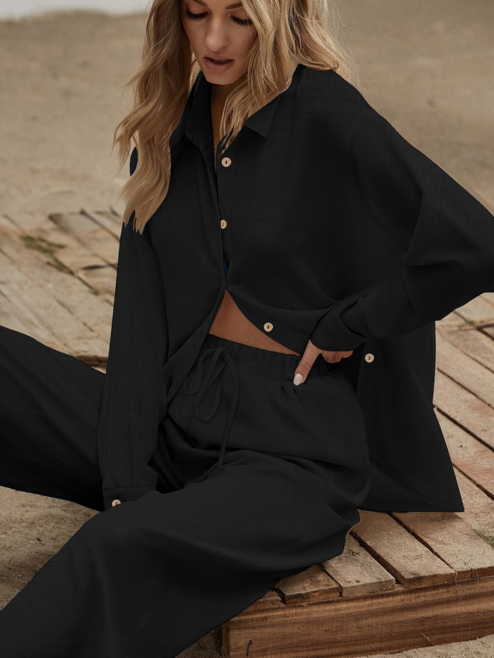 Shirt en Broek Set – Losse Pasvorm & Wijde Pijpen